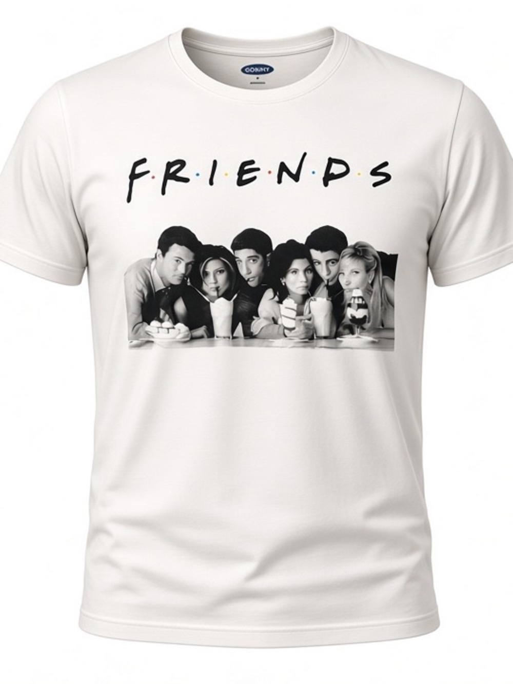 Old Navy Friends TV Show Graphic T-Shirt Women’s Medium Gray Cast Milkshake NWOT